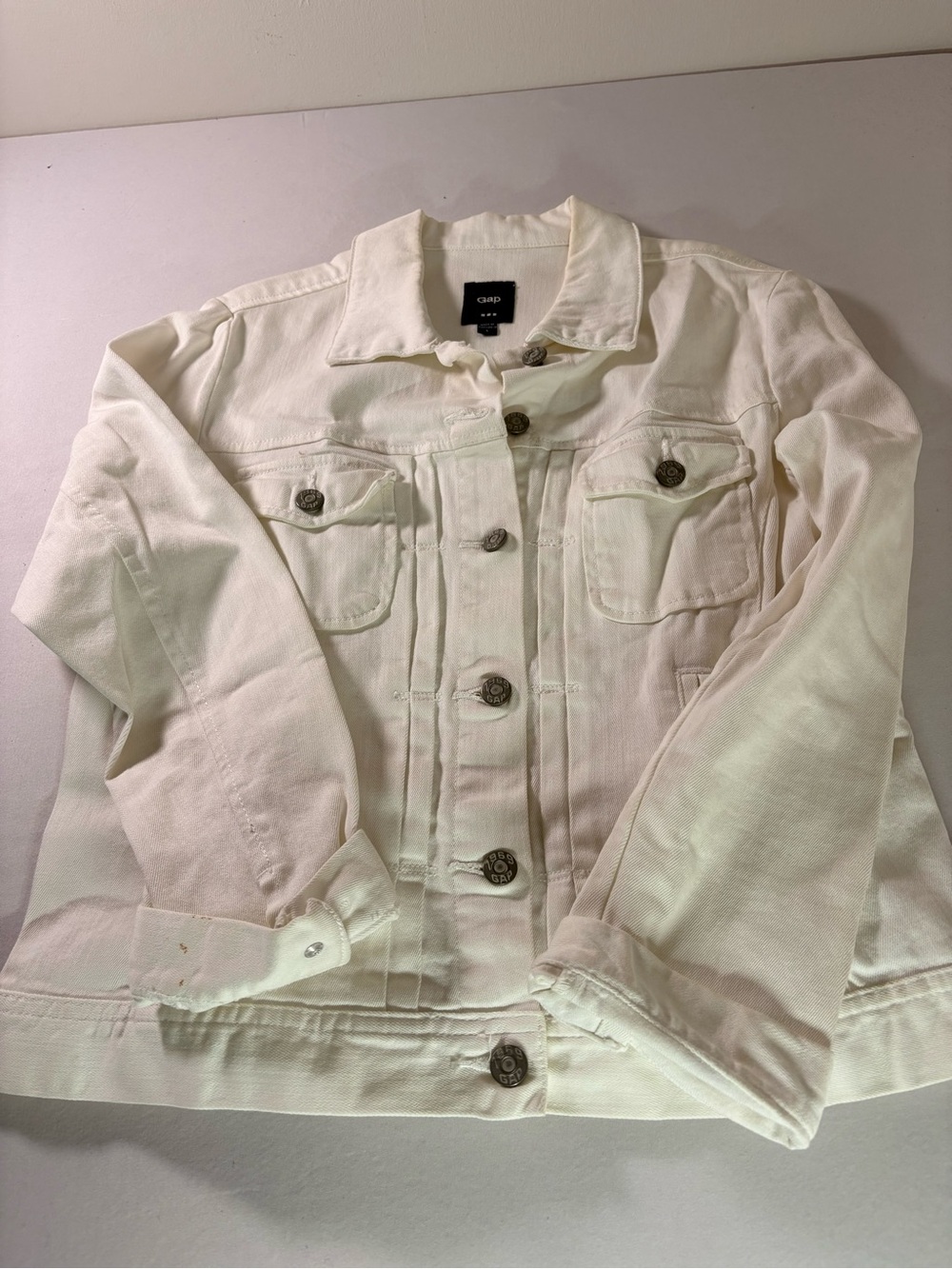 Caslon Cream White Denim Trucker Jacket